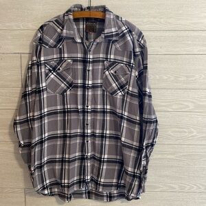 Roper western plaid pearl snap flannel shirt. Size 2XL